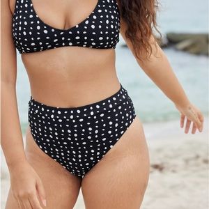 AERIE Polka Dot High-Cut Cheeky Bikini Bottom